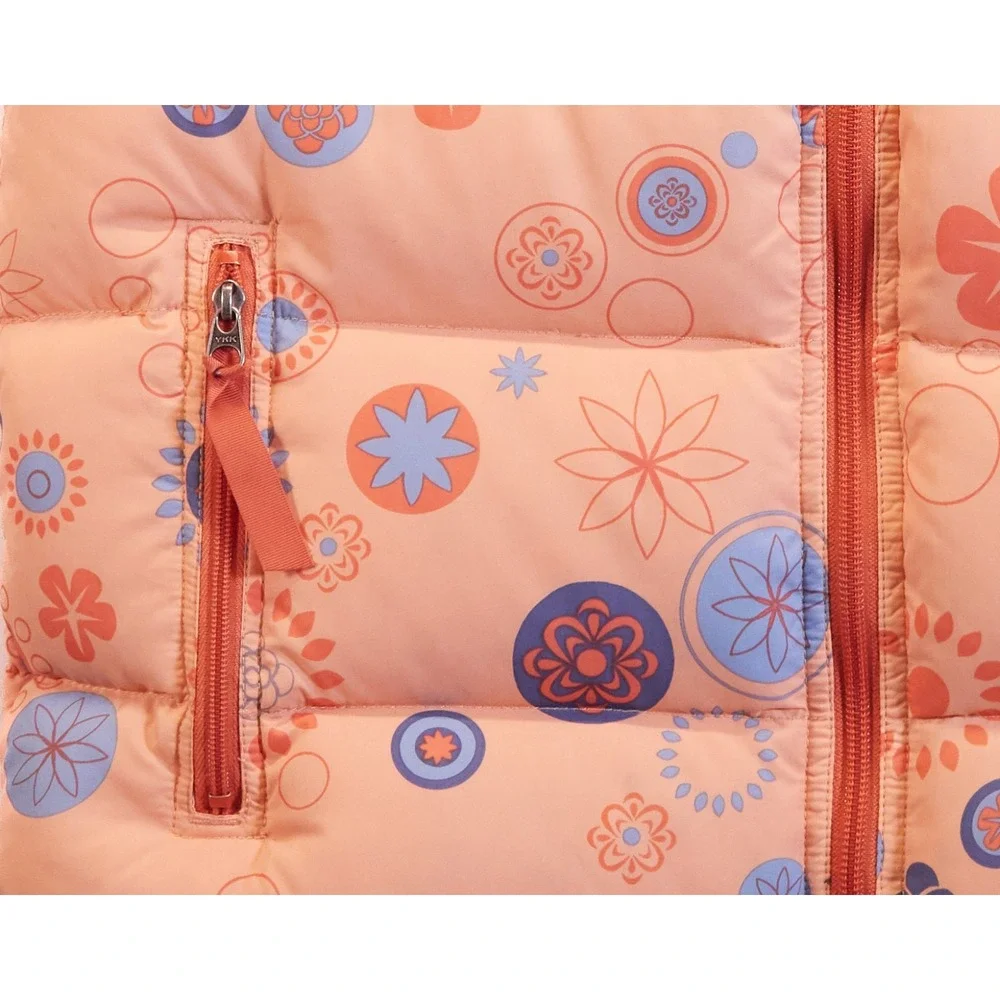 Patagonia Vest Girls XL Goose Down Puffer Flowers Print Orange‎ Floral Full Zip